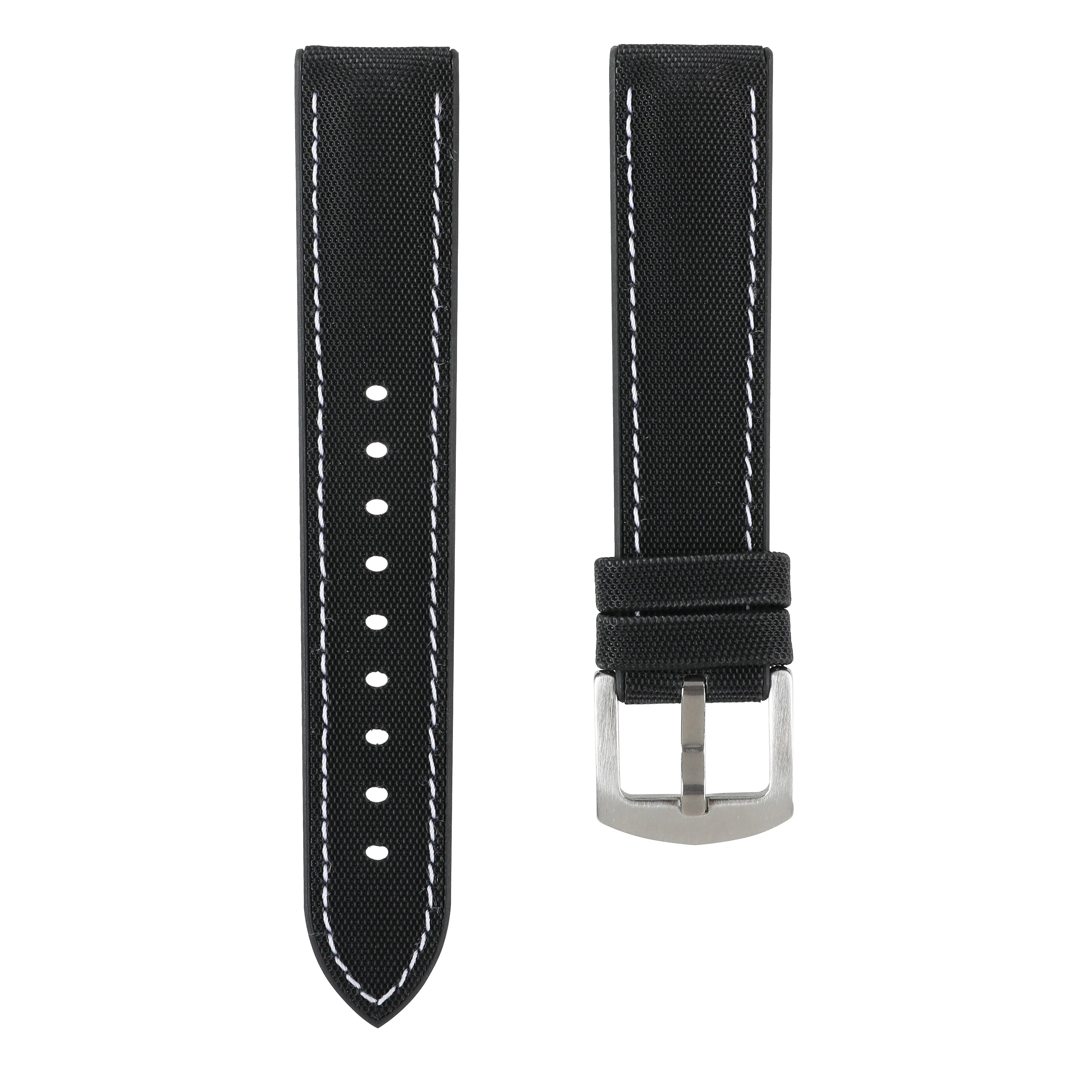 Luca Canvas Nylon & FKM Rubber Hybrid Performance Strap for Rolex Datejust - Blue (8097)