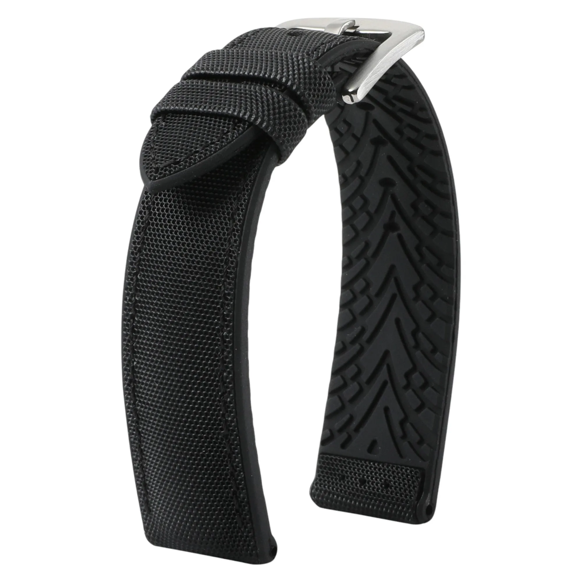 Luca Canvas Nylon & FKM Rubber Hybrid Performance Strap for Rolex Datejust - Blue (8097)