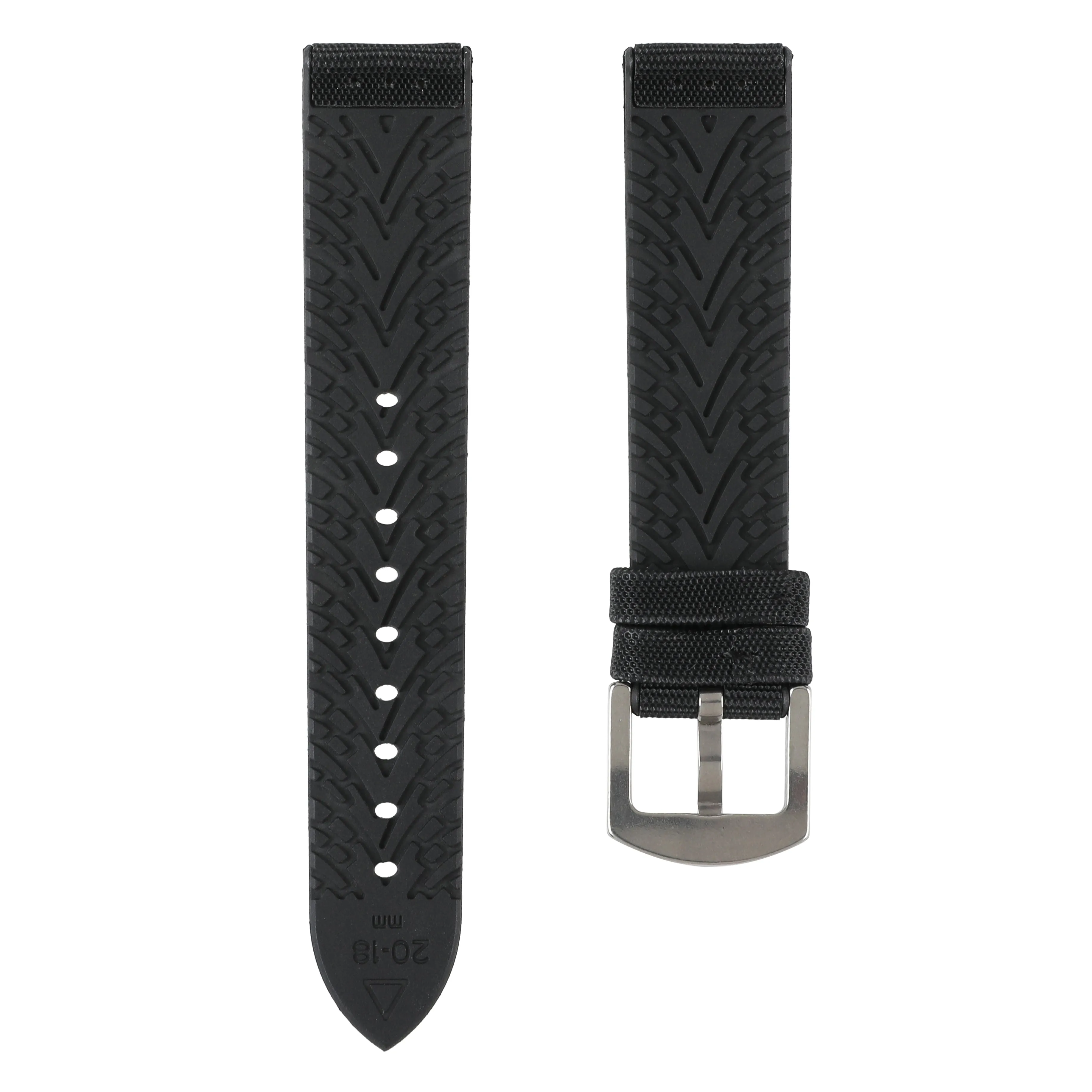 Luca Canvas Nylon & FKM Rubber Hybrid Performance Strap for Rolex Datejust - Blue (8097)