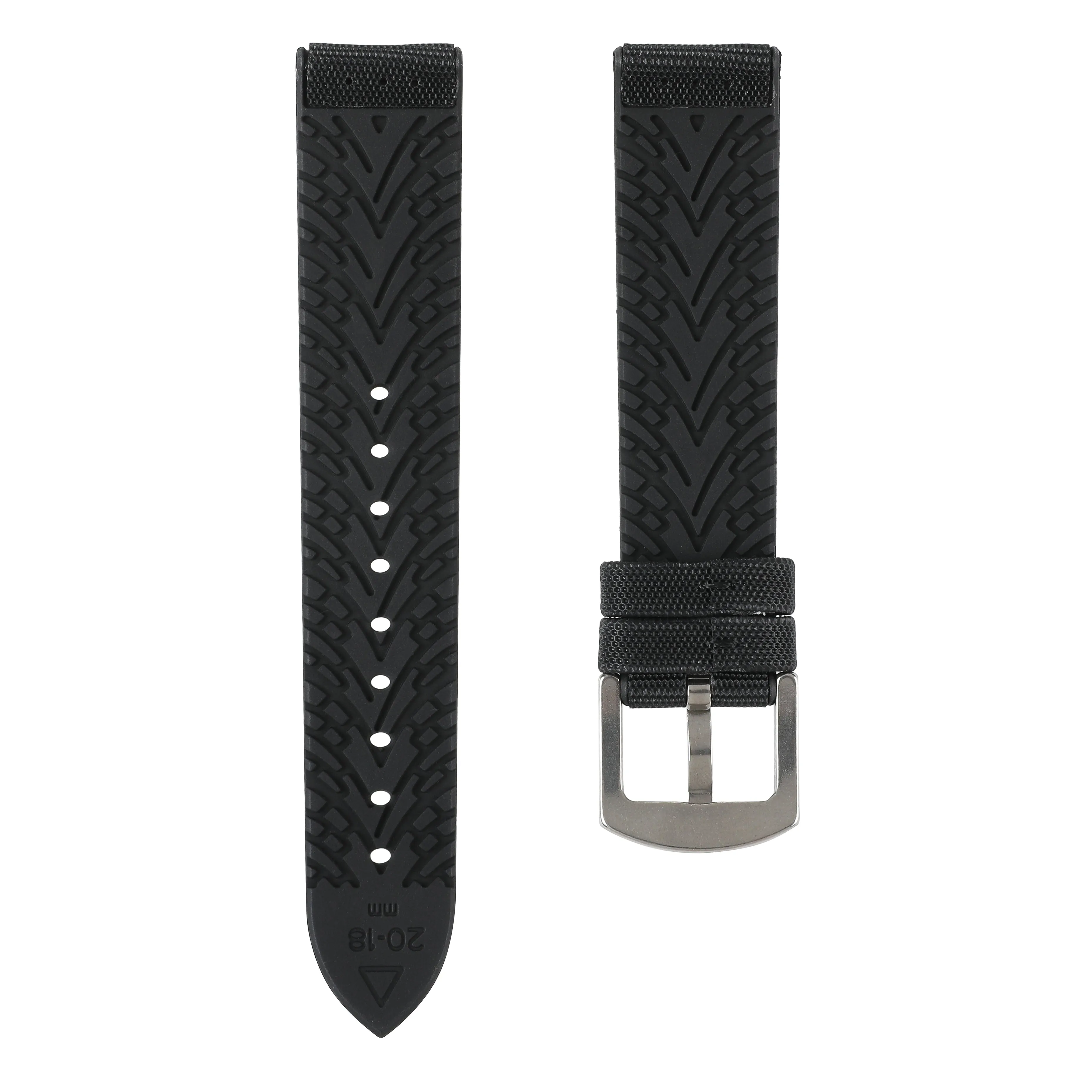 Luca Canvas Nylon & FKM Rubber Hybrid Performance Strap for Rolex Datejust - Blue (8097)