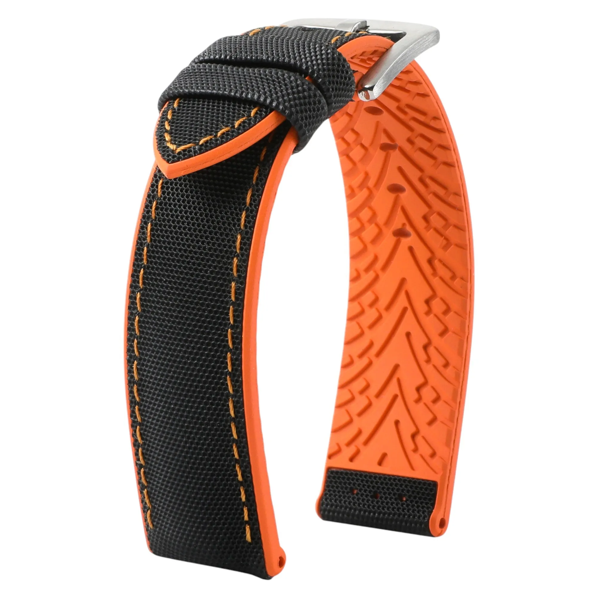 Luca Canvas Nylon & FKM Rubber Hybrid Performance Strap for Rolex Datejust - Blue (8097)