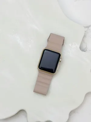 Magnetic Leather Smart Watch Band - Beige