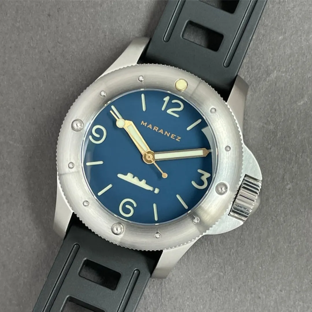 Maranez 42mm Rawai Stainless Steel Blue Face Watch