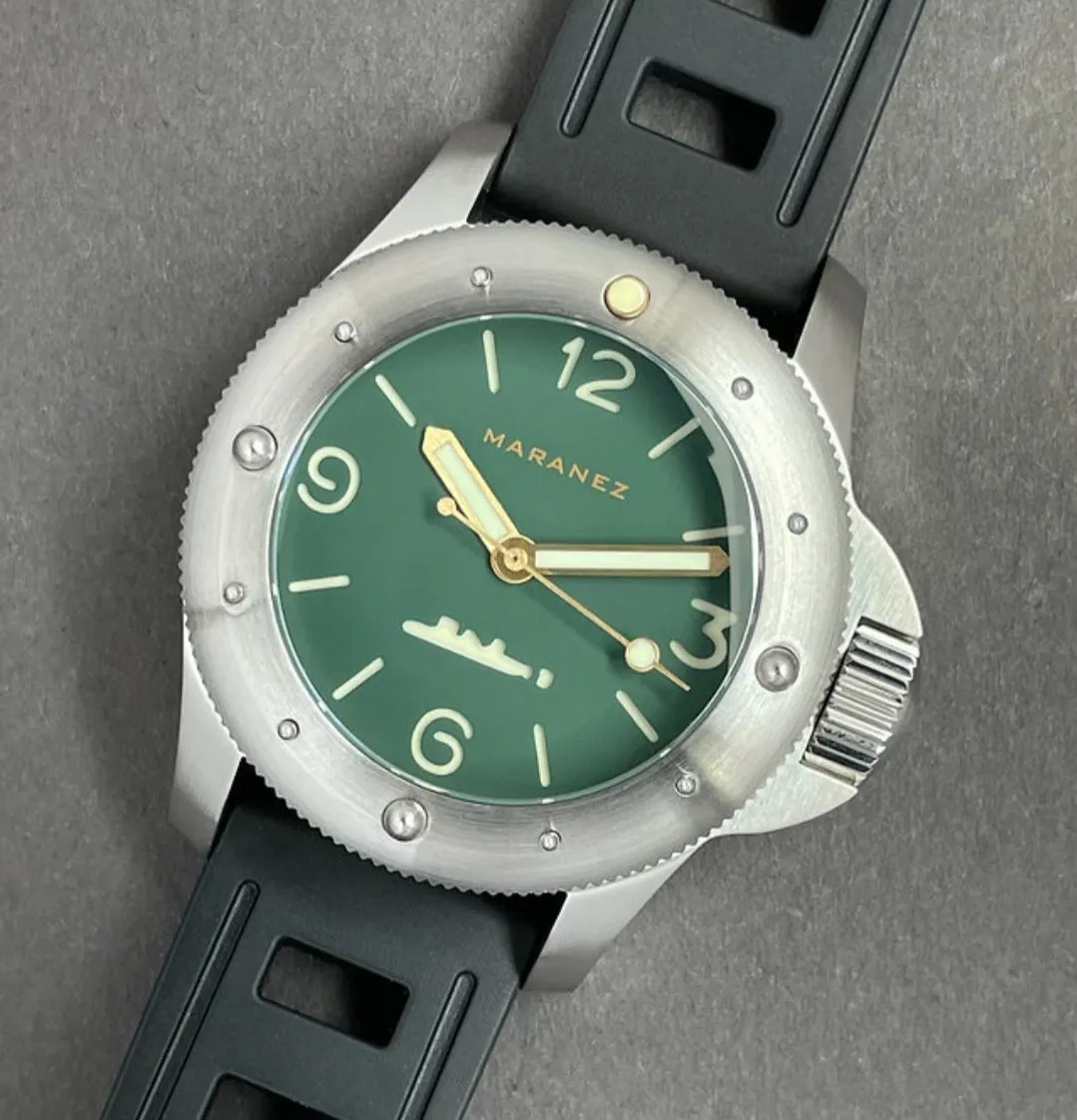 Maranez 42mm Rawai Stainless Steel Green Face Watch