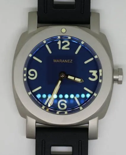 Maranez Karon steel automatic watch blue numbers