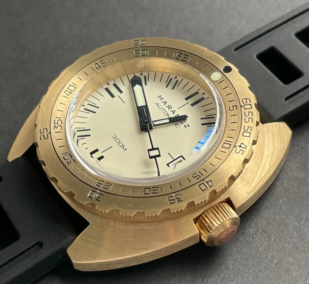 Maranez Samui Vintage Brass Watch Cream