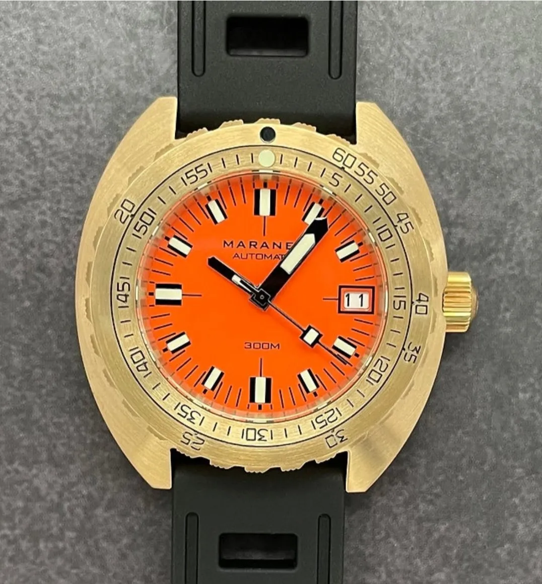 Maranez Samui Vintage Brass Watch Orange