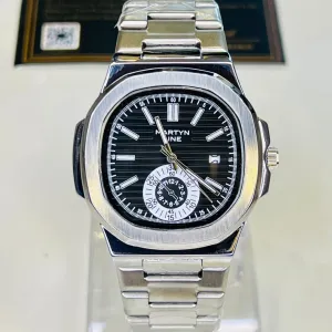 Martyn Line - Minimalist Watch with Date in Stainless Steel Chain Body