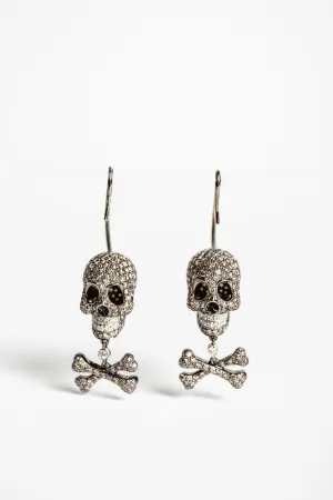 MAXFIELD PRIVATE COLLECTION | BROWN DIAMOND SKULLBONE EARRINGS