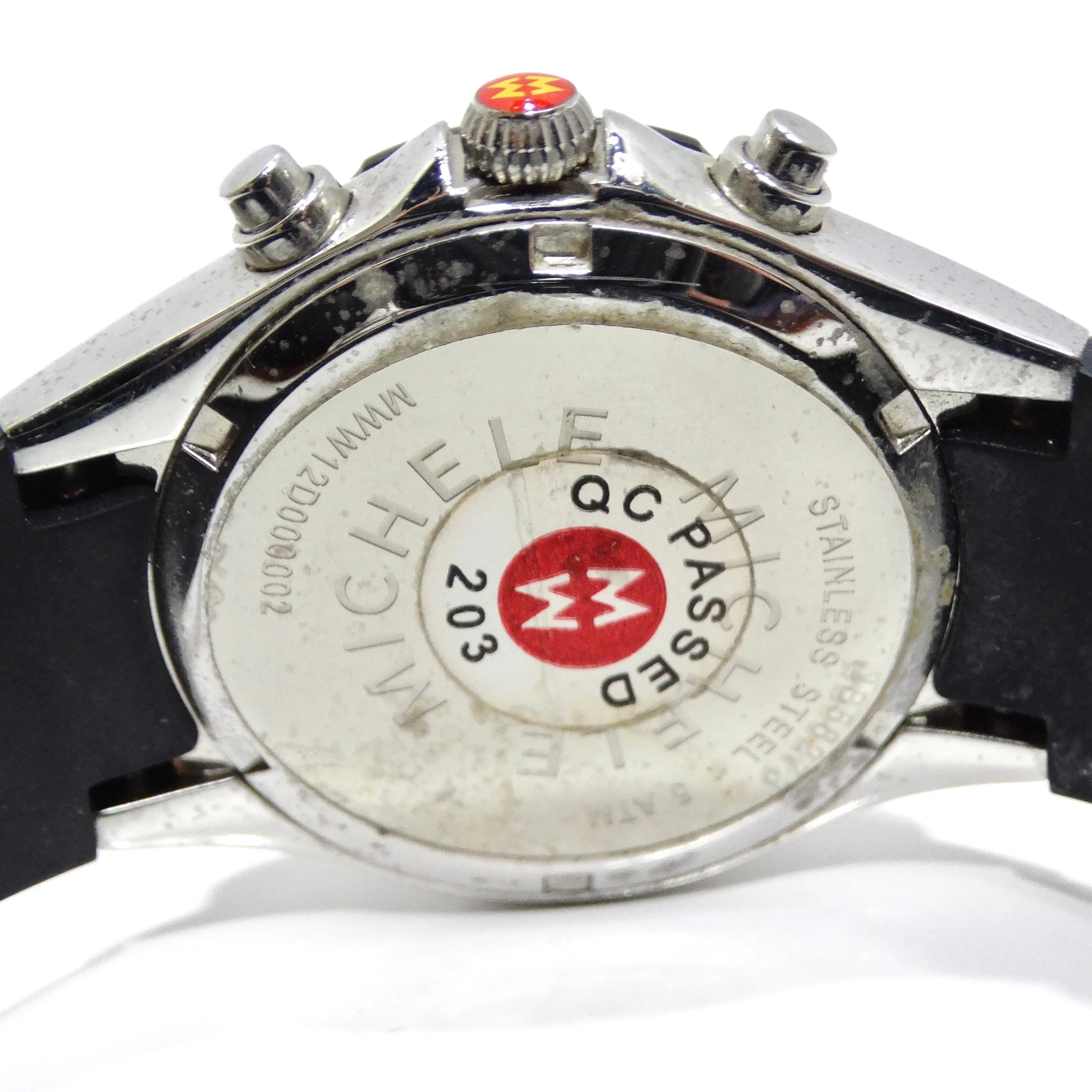 Michele 1990s Black Rubber Watch