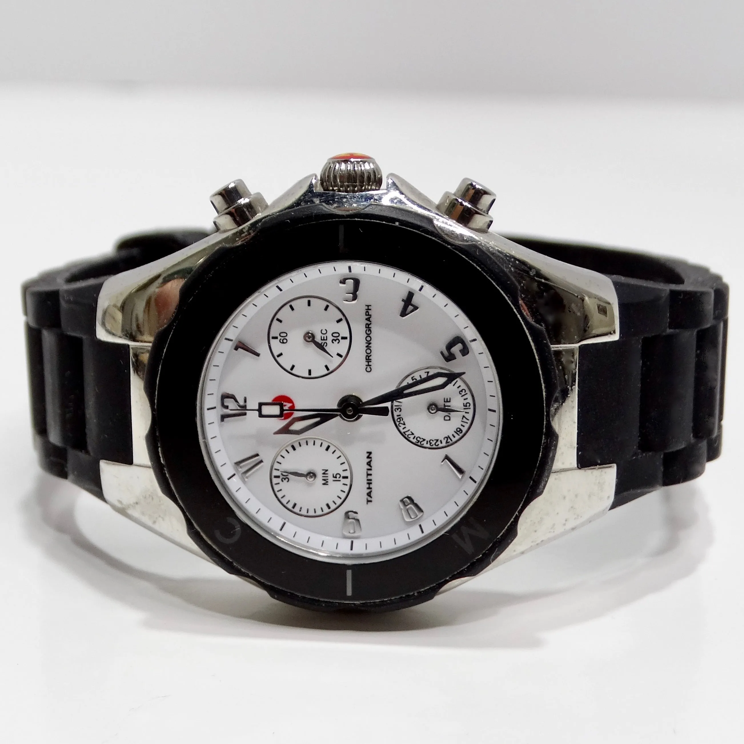Michele 1990s Black Rubber Watch