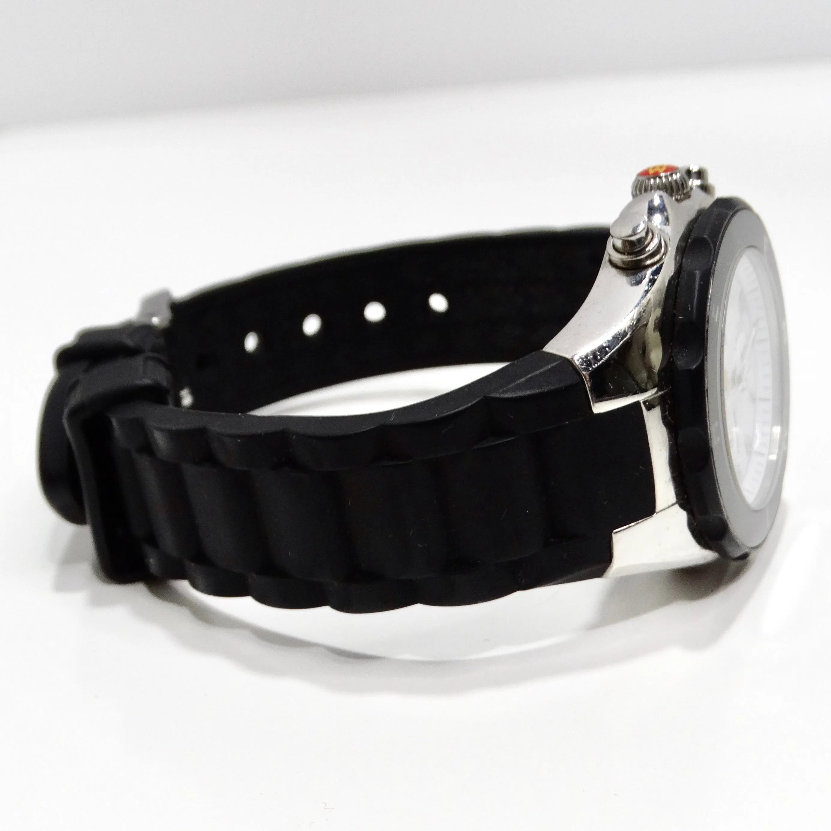 Michele 1990s Black Rubber Watch