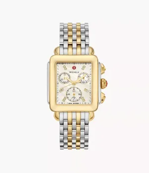 MICHELE Deco 33mm 18K Gold Chronograph Women's Watch MWW06A000779