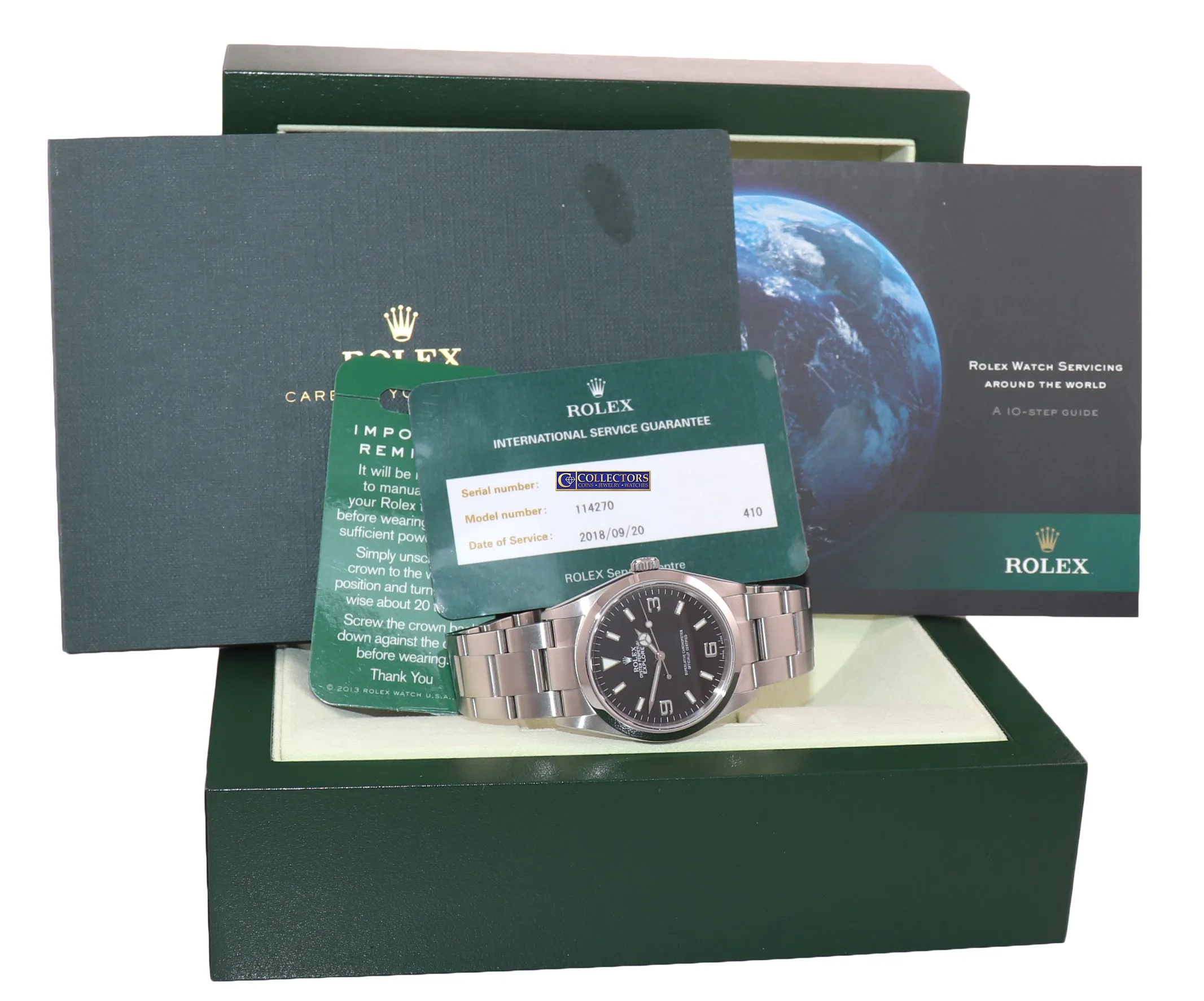 MINT 2018 RSC Rolex Explorer I Black 36mm 114270 Steel Black Arabic Watch Box