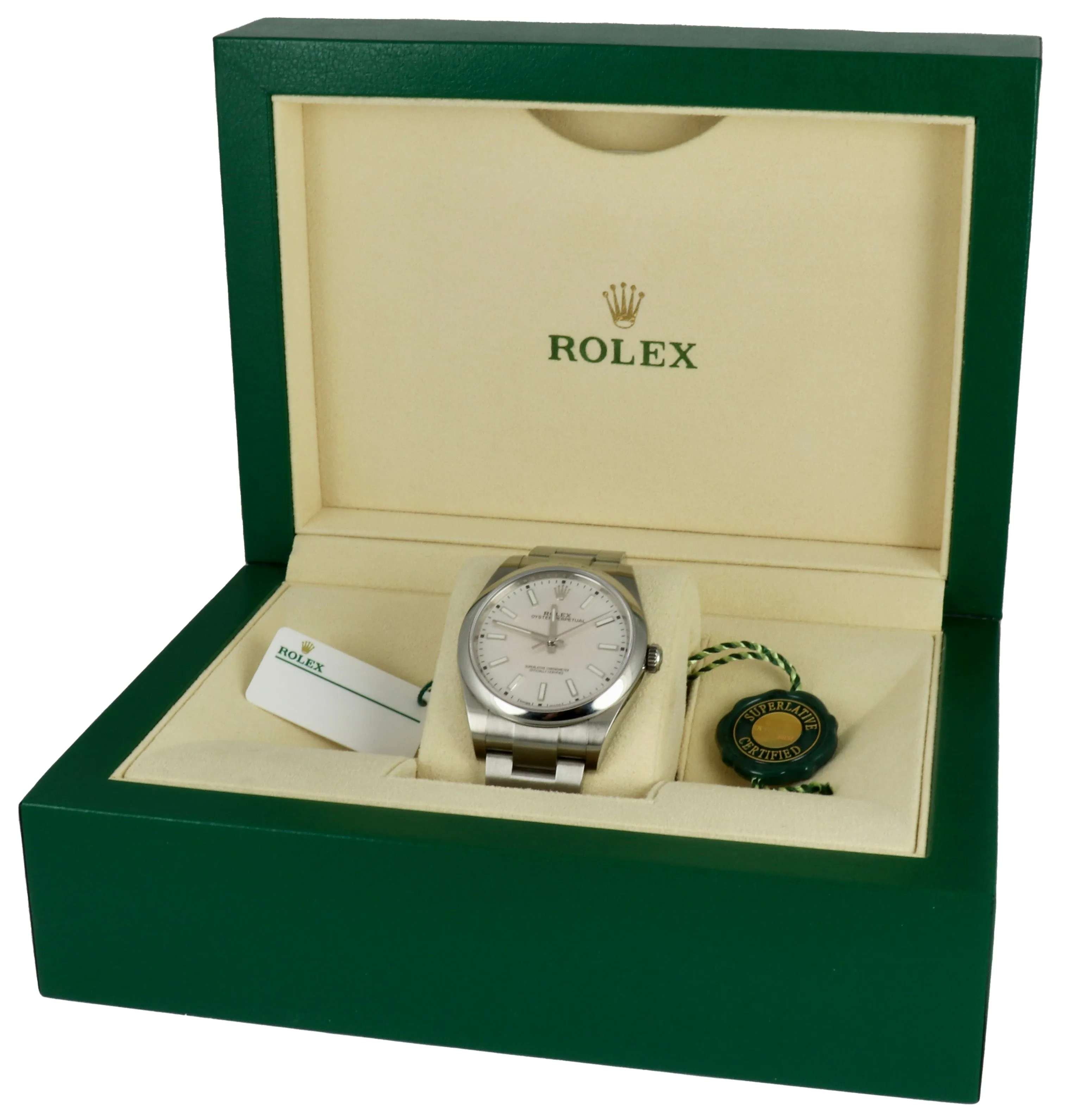 MINT 2019 Rolex Oyster Perpetual 39mm White Stainless Steel 114300 B P Watch