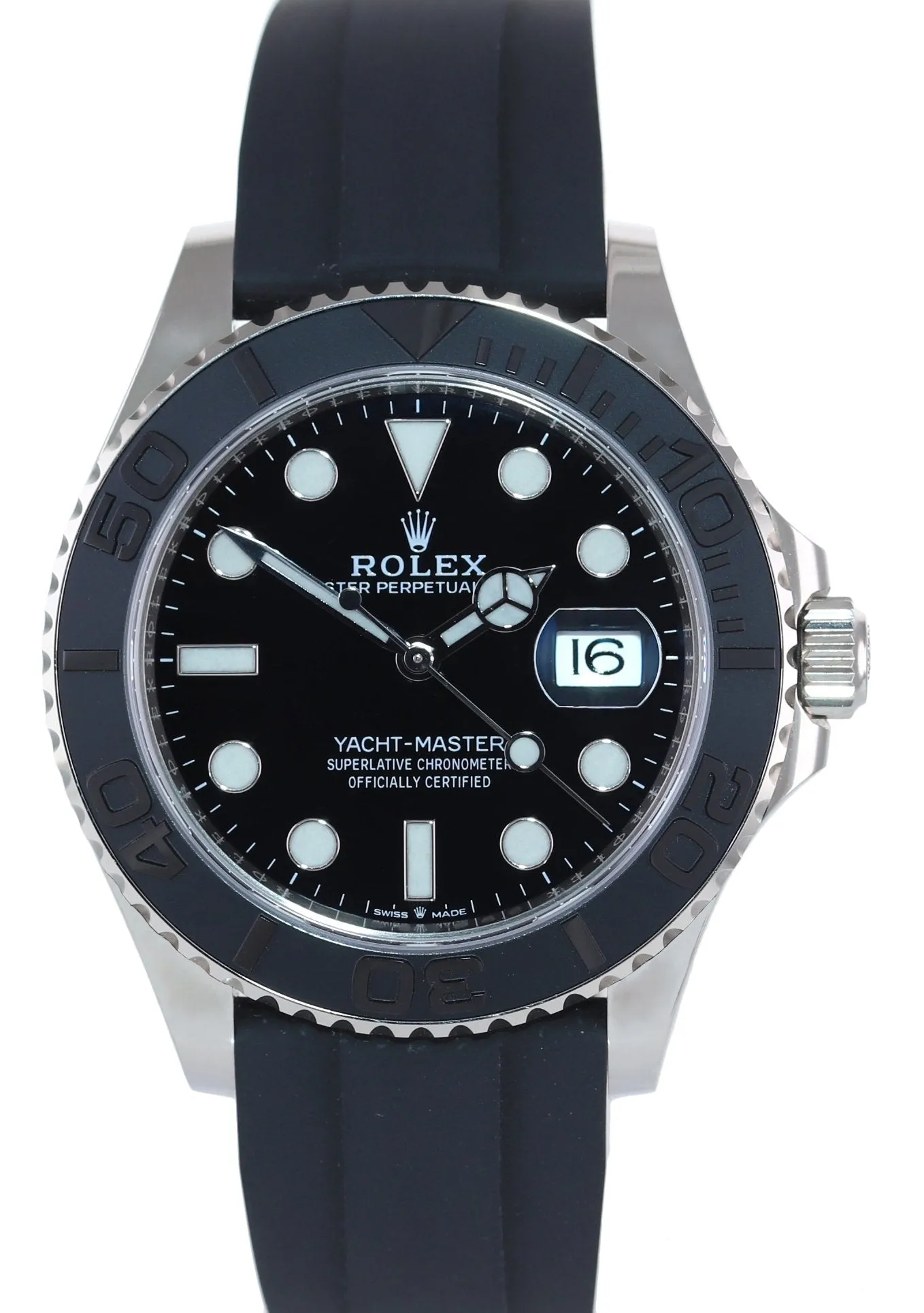 MINT 2022 Rolex Yacht-Master 226659 White Gold 42mm Oysterflex Rubber Watch Box