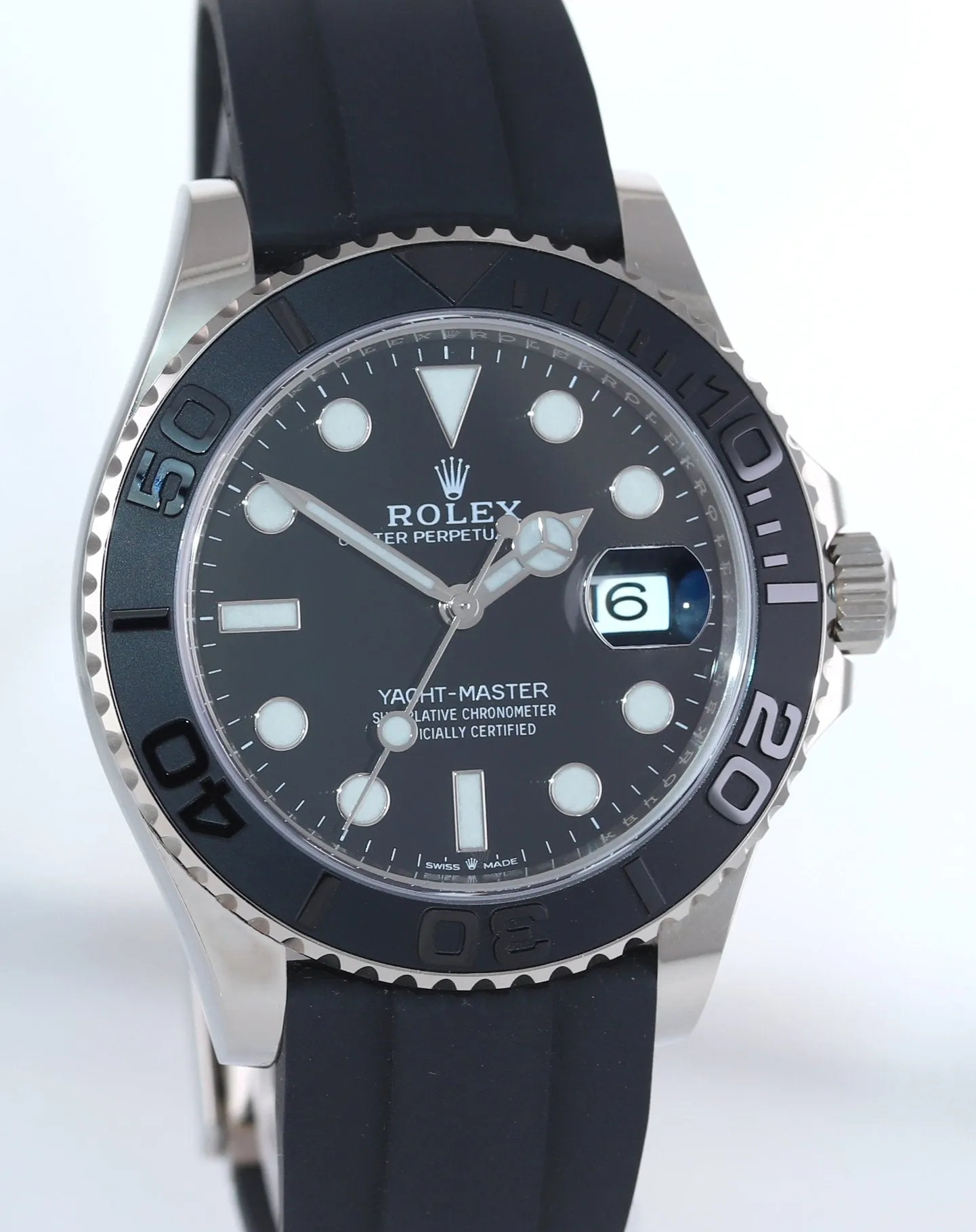 MINT 2022 Rolex Yacht-Master 226659 White Gold 42mm Oysterflex Rubber Watch Box