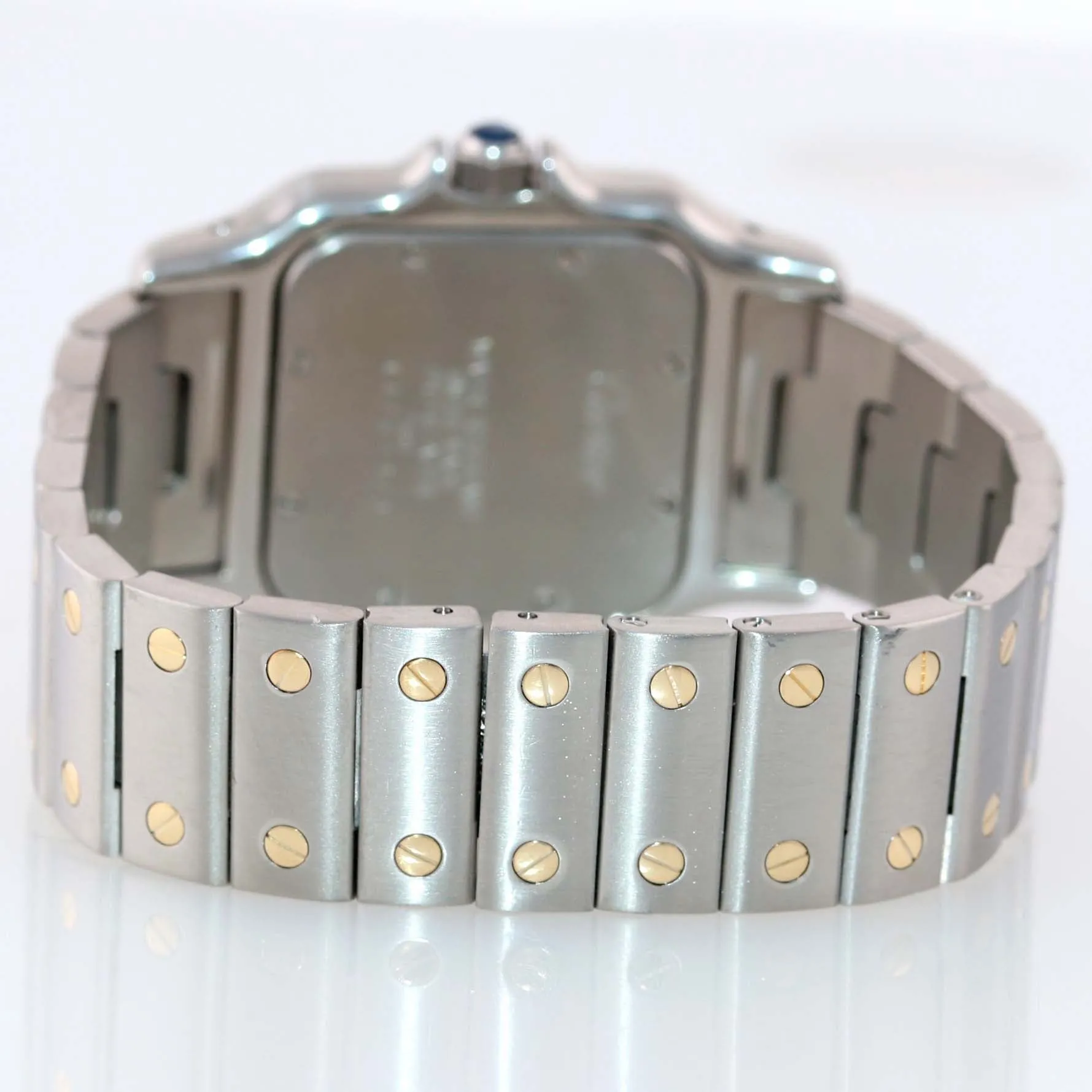 MINT Cartier Santos Galbee 1566 18k Gold Steel 29mm Roman Quartz Two Tone Watch