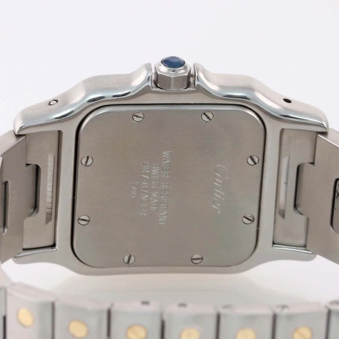 MINT Cartier Santos Galbee 1566 18k Gold Steel 29mm Roman Quartz Two Tone Watch