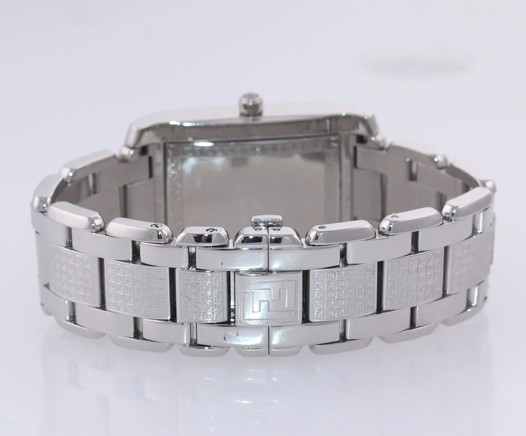 MINT Ladies Fendi Flip MOP Diamond Steel 004-7600M-411 27mm Quartz Watch