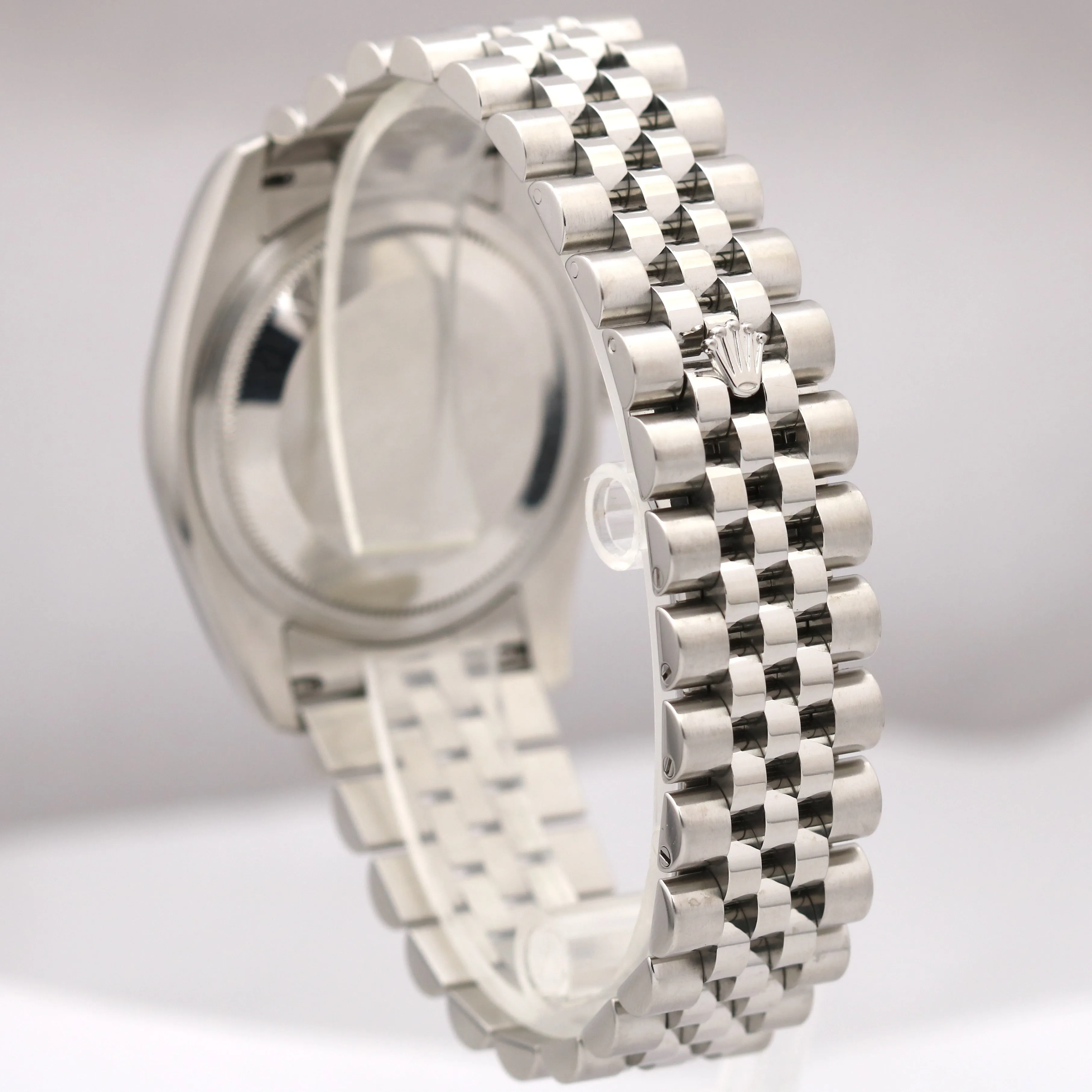 MINT Rolex DateJust JUBILEE White 36mm RED ROULETTE 18K Gold Steel Watch 116234