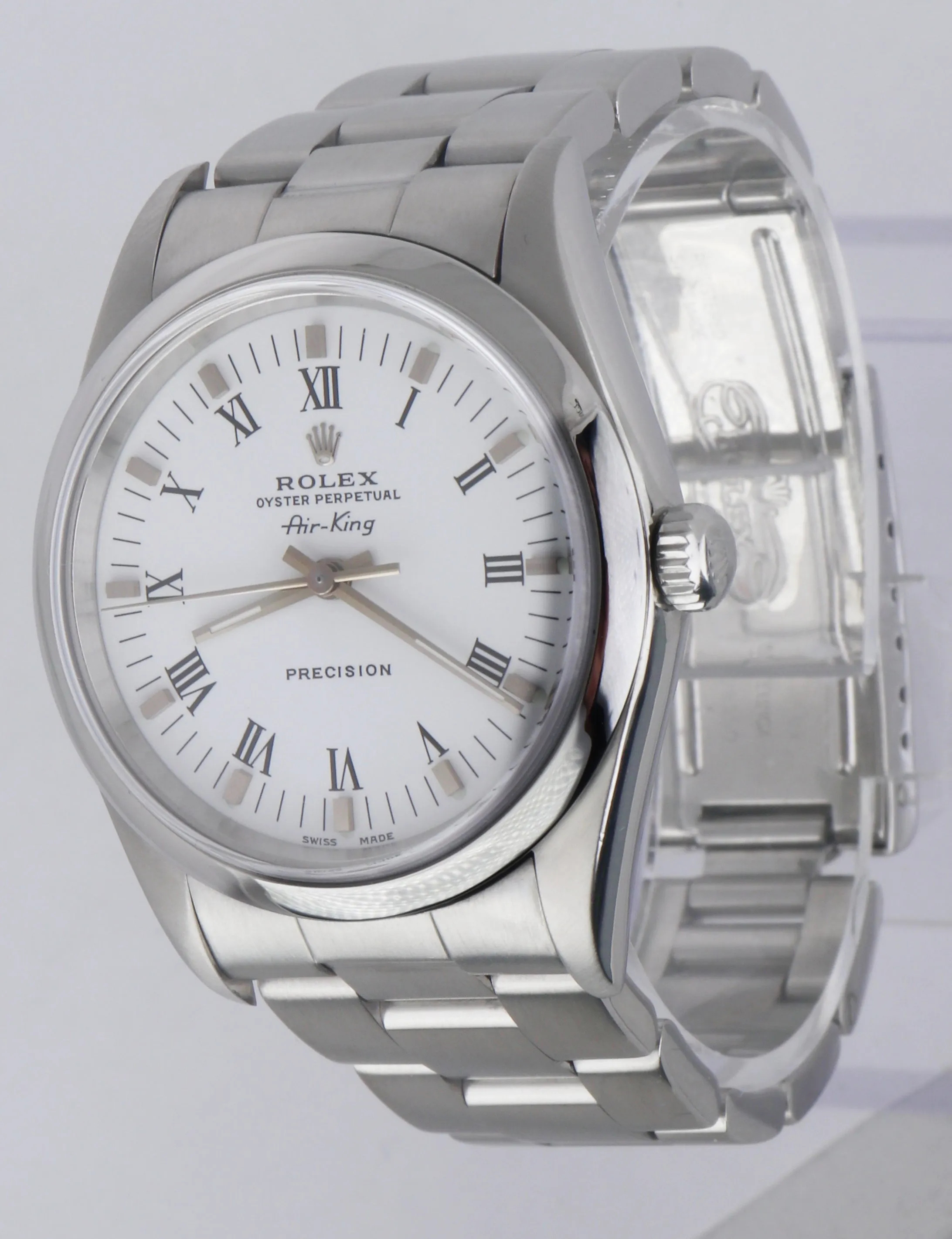 MINT UNPOLISHED Rolex Oyster Perpetual Air-King Ivory 34mm Watch 14000 FULL SET