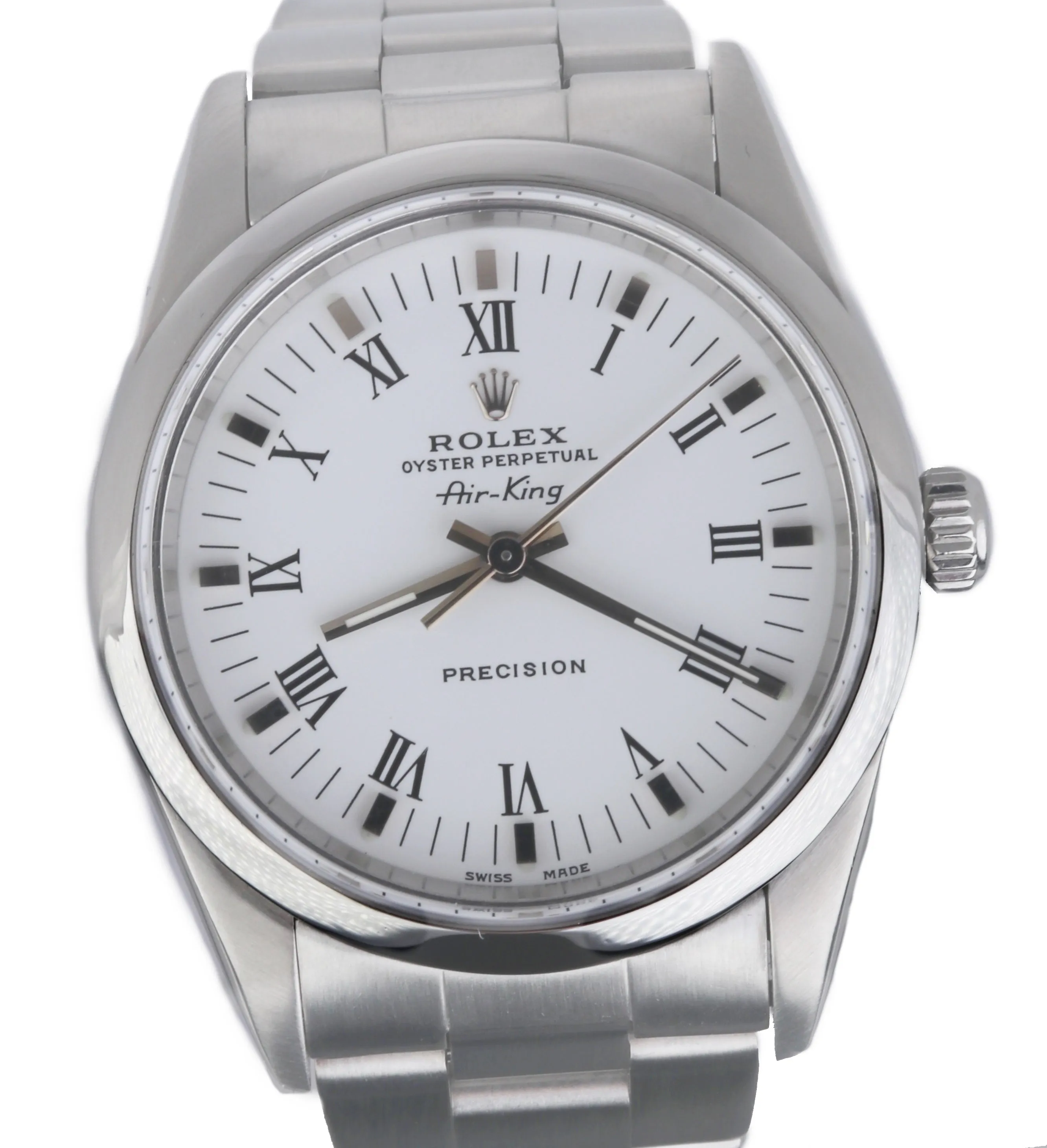 MINT UNPOLISHED Rolex Oyster Perpetual Air-King Ivory 34mm Watch 14000 FULL SET