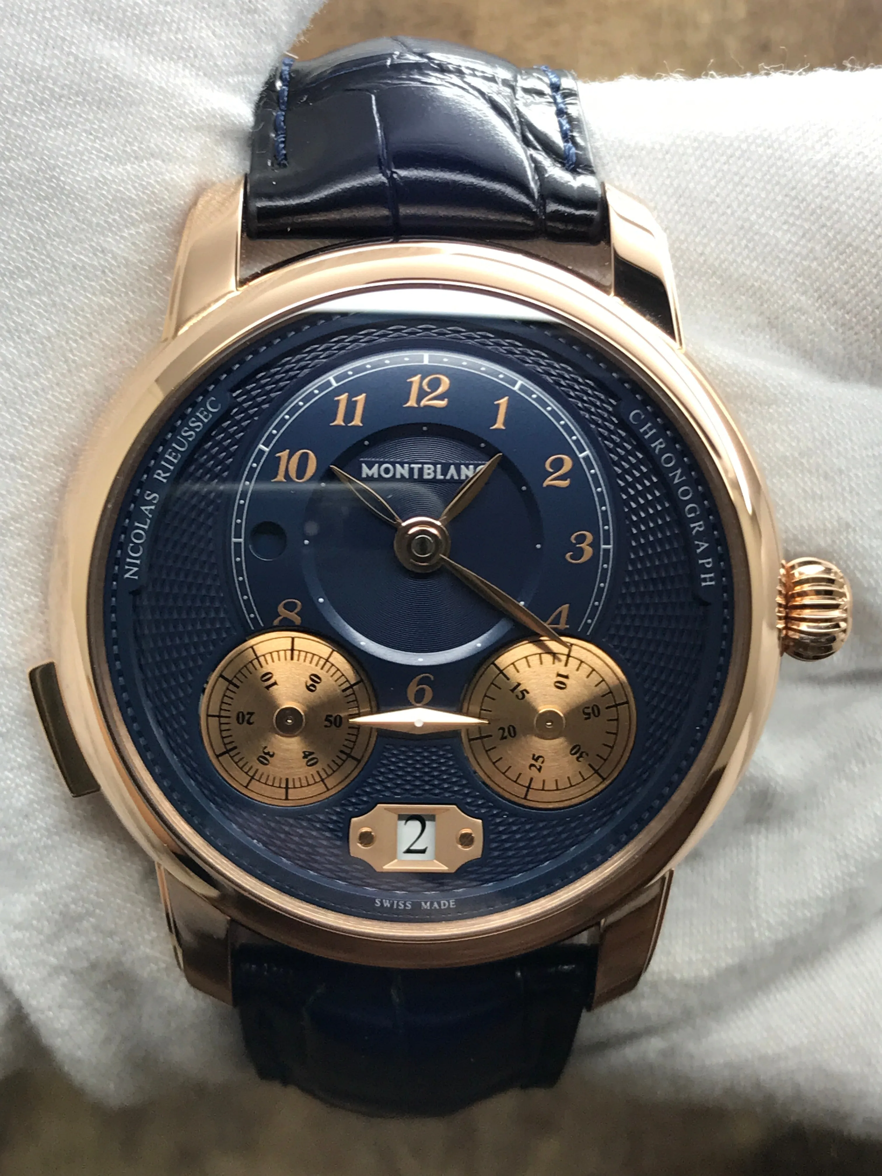 Montblanc Star Legacy Nicolas Rieussec Chronograph 126097 Blue Dial Automatic Men's Watch
