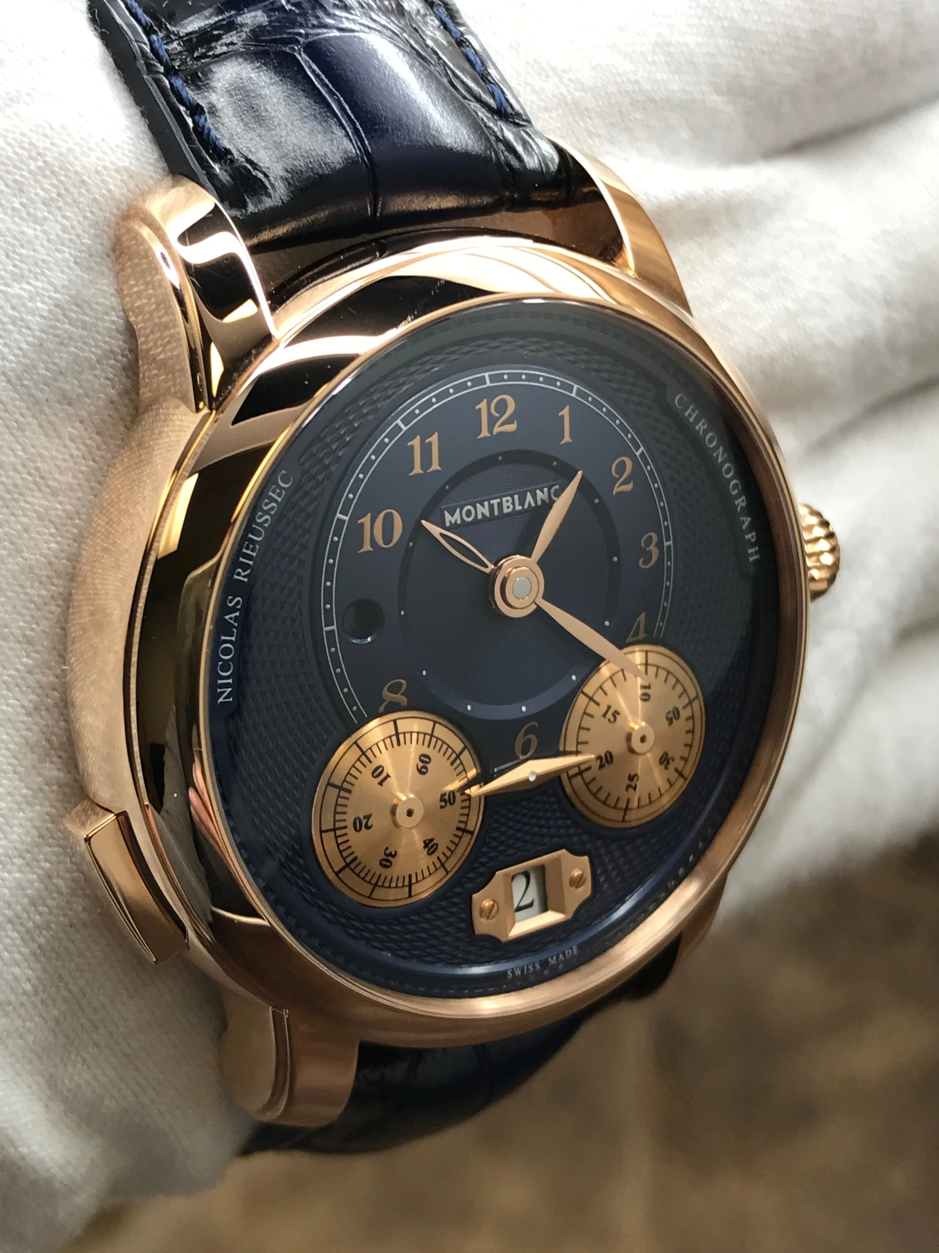 Montblanc Star Legacy Nicolas Rieussec Chronograph 126097 Blue Dial Automatic Men's Watch