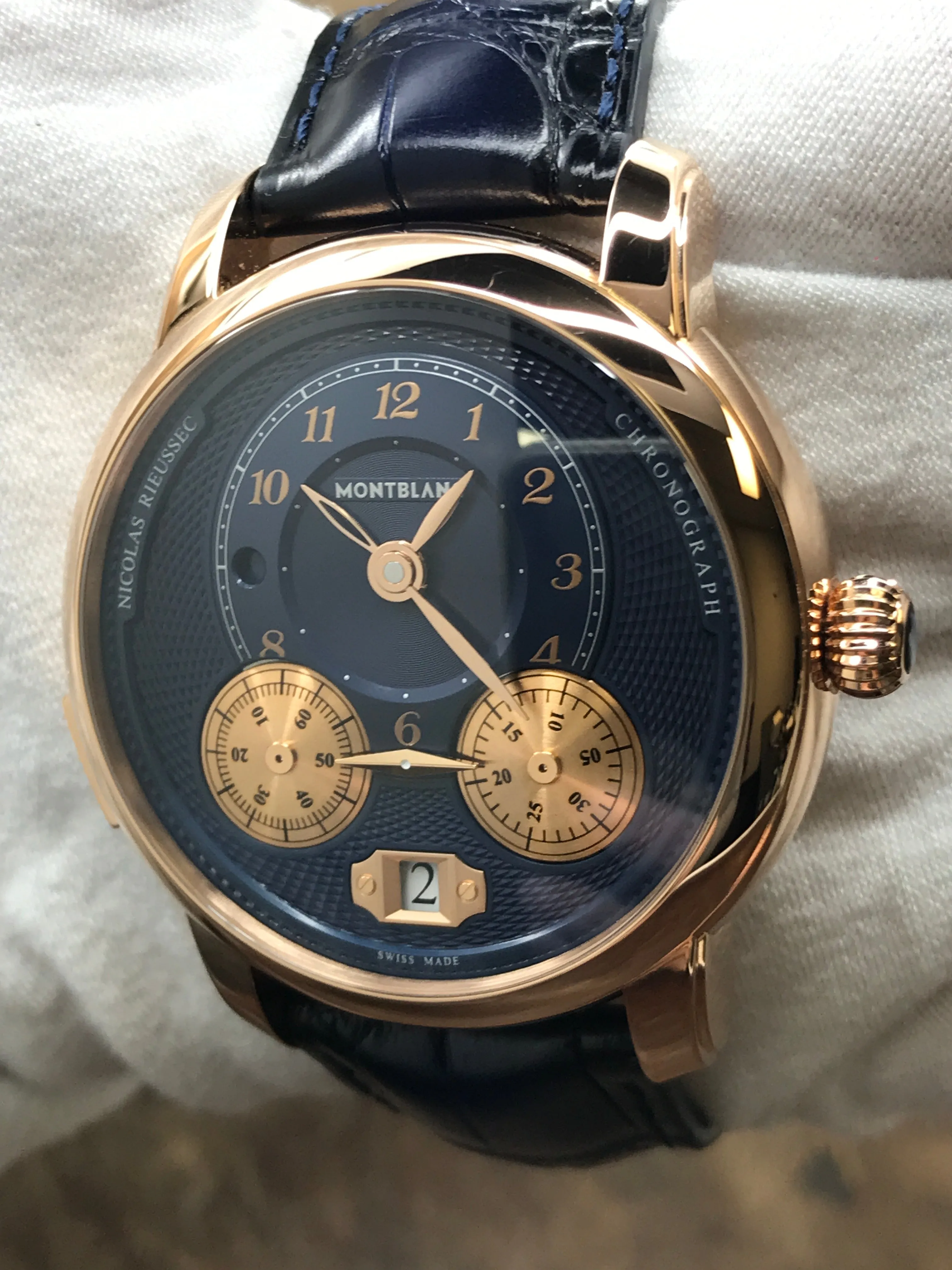 Montblanc Star Legacy Nicolas Rieussec Chronograph 126097 Blue Dial Automatic Men's Watch