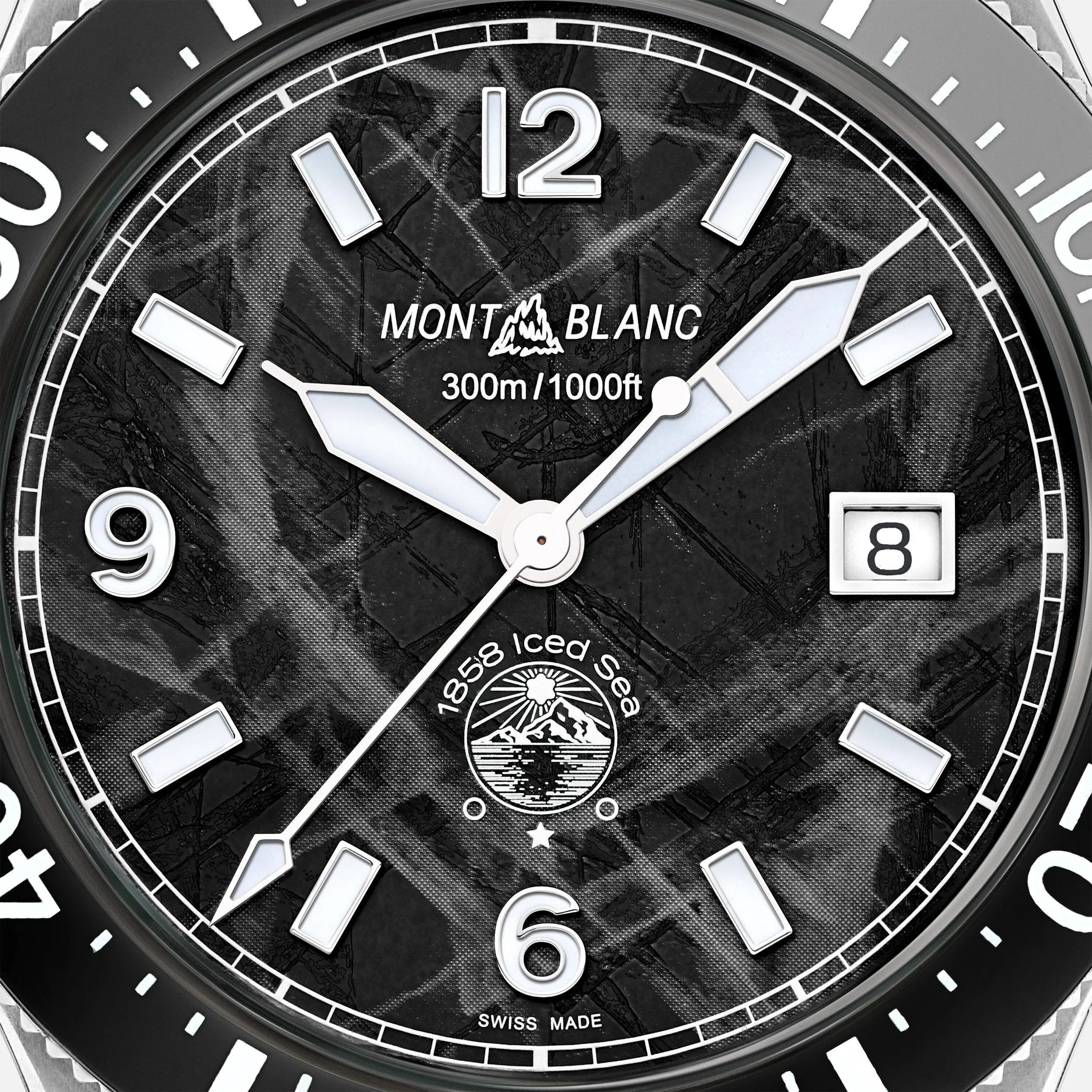 MONTBLANC WATCH 1858 ICE SEA Automatic Date 41mm Black Automatic Steel 129372