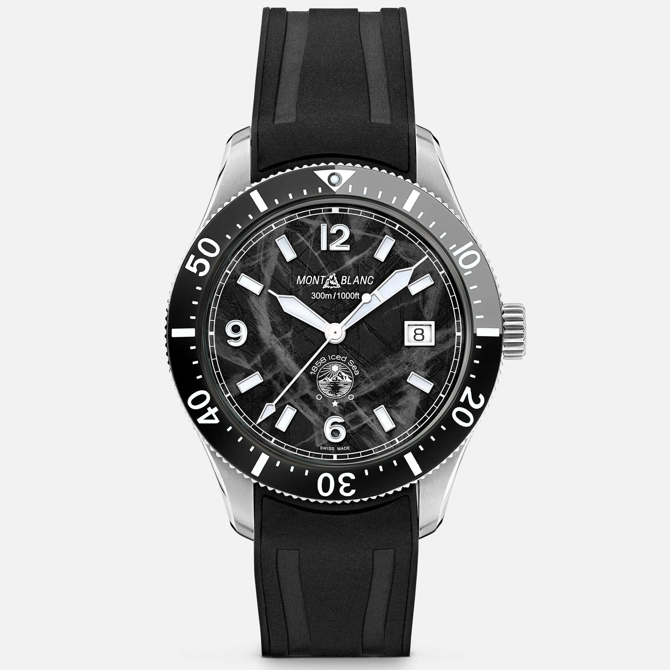 MONTBLANC WATCH 1858 ICE SEA Automatic Date 41mm Black Automatic Steel 129372