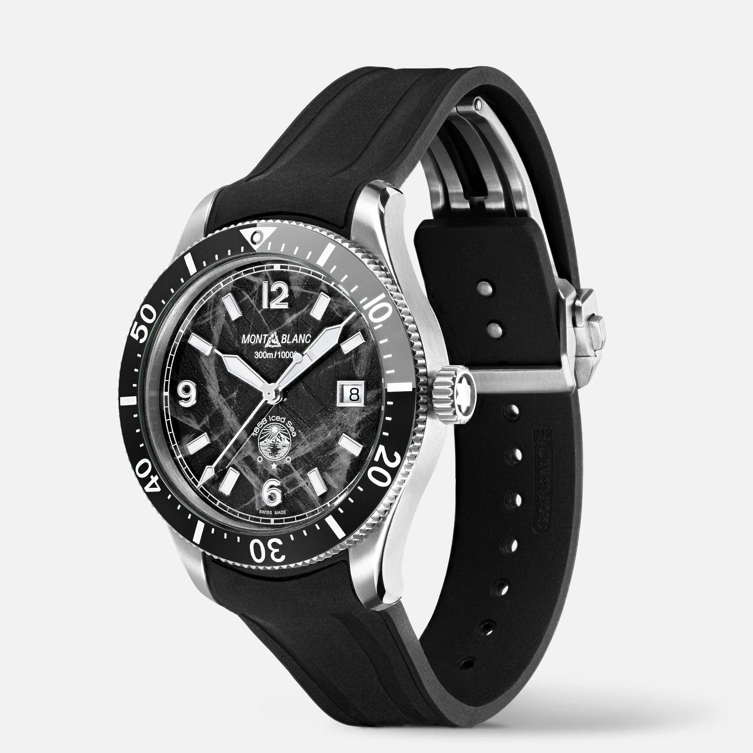 MONTBLANC WATCH 1858 ICE SEA Automatic Date 41mm Black Automatic Steel 129372