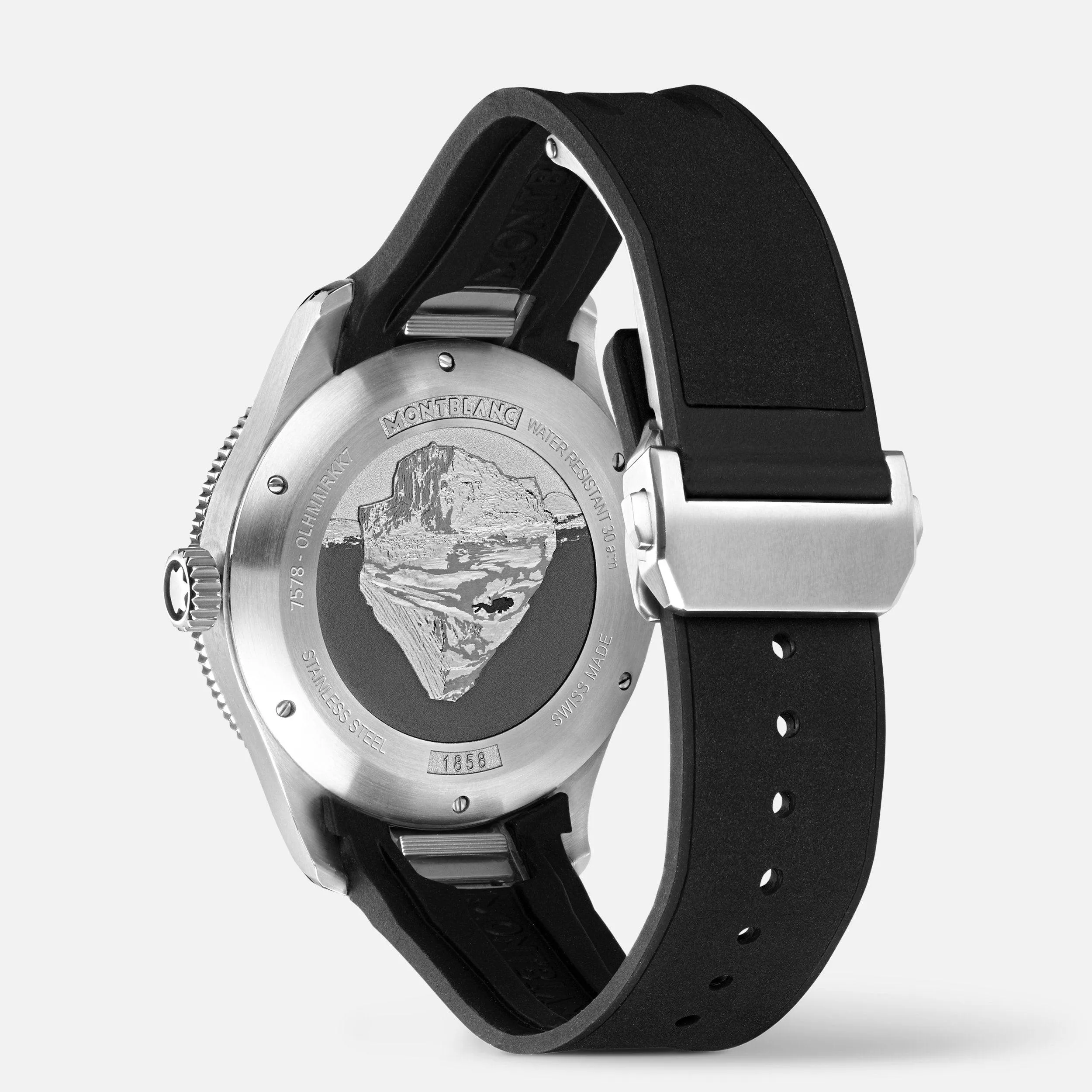 MONTBLANC WATCH 1858 ICE SEA Automatic Date 41mm Black Automatic Steel 129372