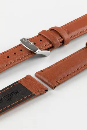 Morellato ROWING Water-Resistant Calfskin Leather Watch Strap in GOLD BROWN