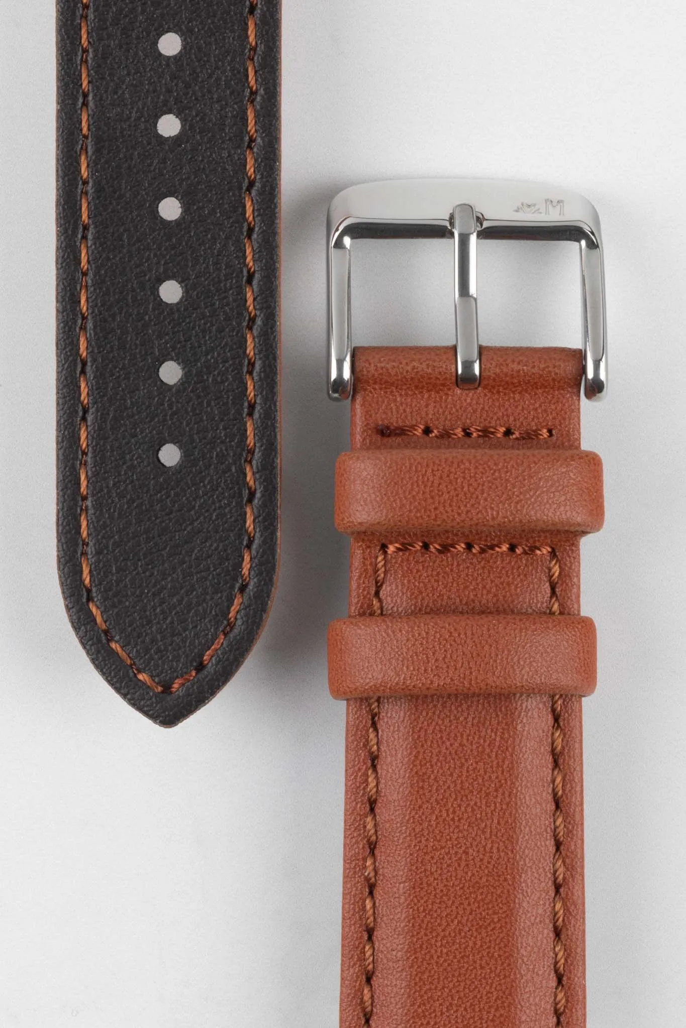 Morellato ROWING Water-Resistant Calfskin Leather Watch Strap in GOLD BROWN
