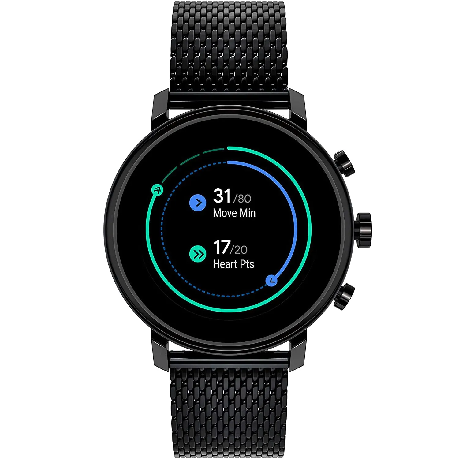 Movado Connect 2.0 Unisex Powered with Wear OS by Google Stainless Steel and Ionic Plated Black Steel Smartwatch