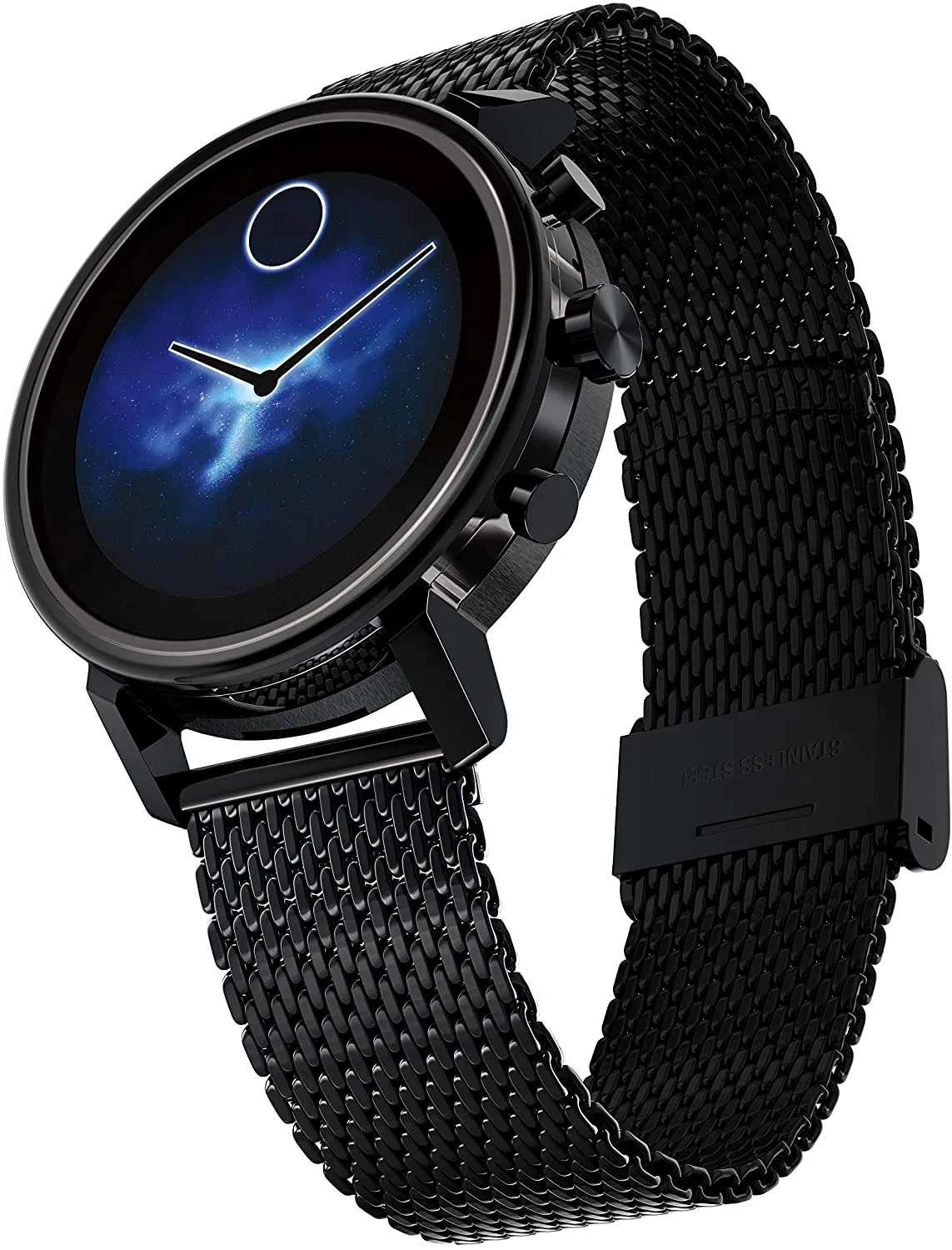 Movado Connect 2.0 Unisex Powered with Wear OS by Google Stainless Steel and Ionic Plated Black Steel Smartwatch
