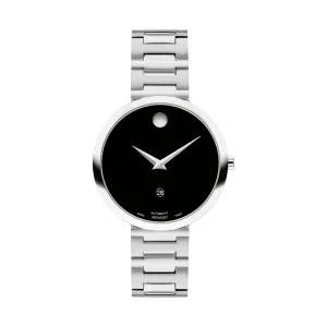 Movado Museum Classic Automatic Ladies Stainless Steel Black Dial Watch