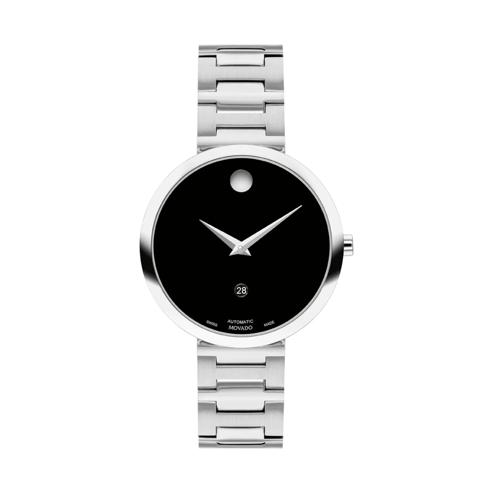 Movado Museum Classic Automatic Ladies Stainless Steel Black Dial Watch