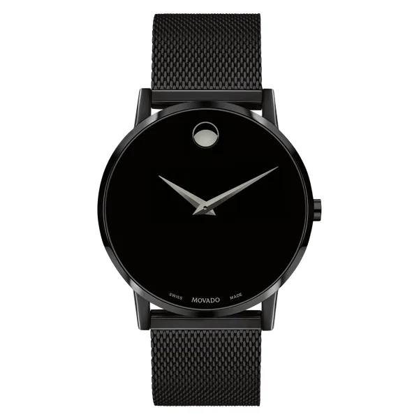 Movado Museum Classic Mens Black Tone and Dial Mesh Strap Watch