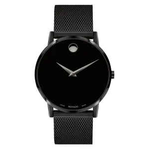 Movado Museum Classic Mens Black Tone and Dial Mesh Strap Watch