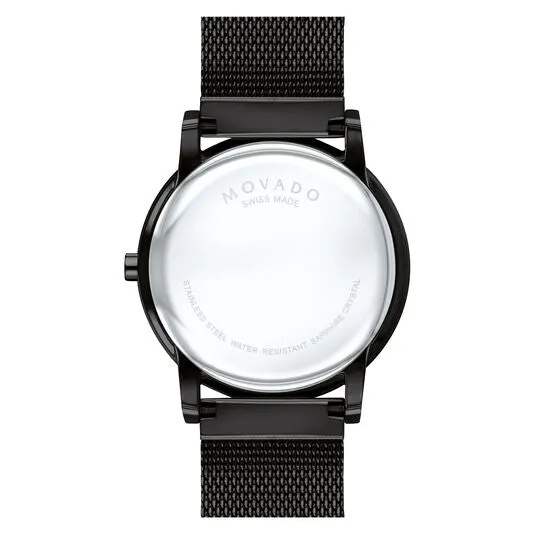Movado Museum Classic Mens Black Tone and Dial Mesh Strap Watch