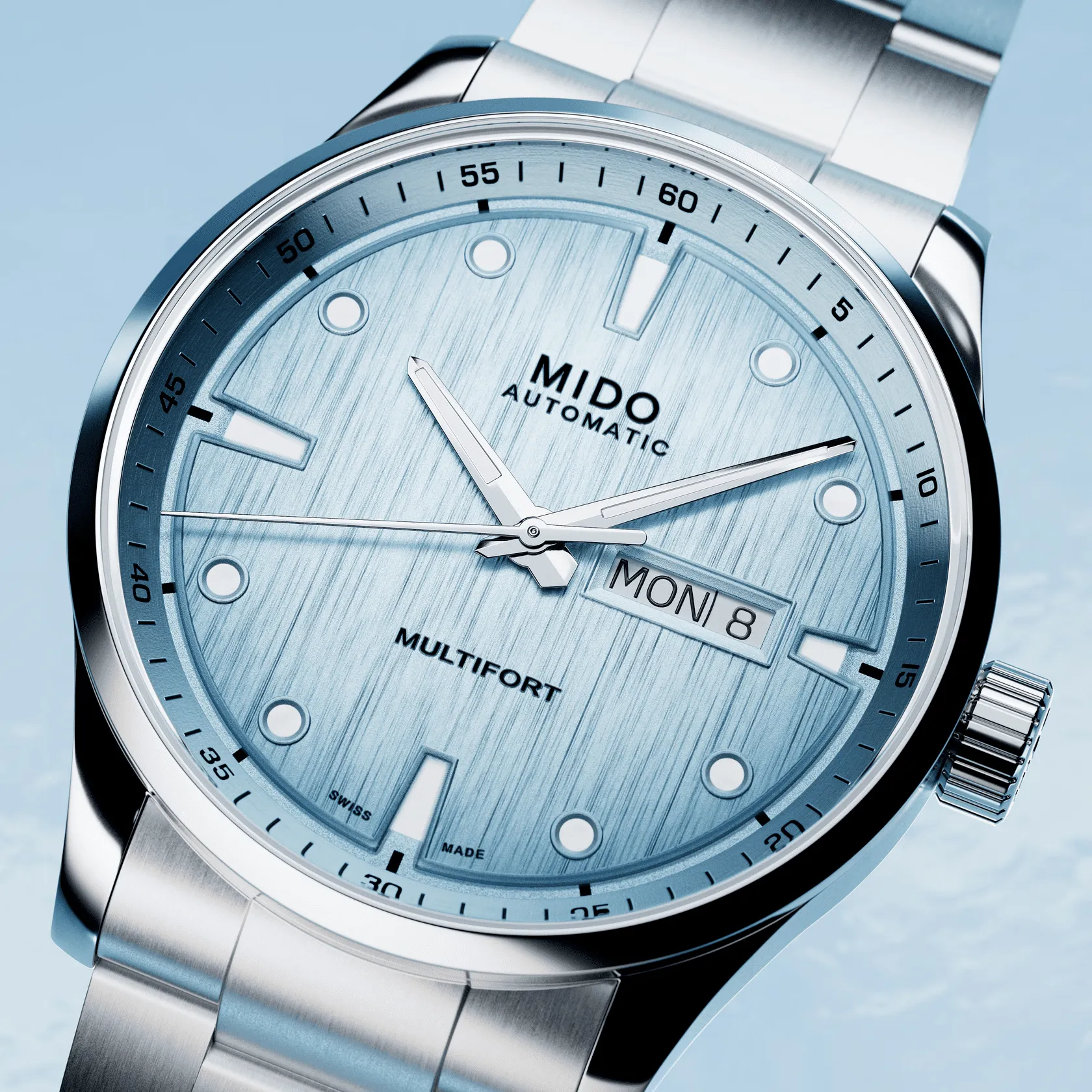 Multifort M Freeze Light Blue 42mm Stainless Steel Men's Watch M0384301104100