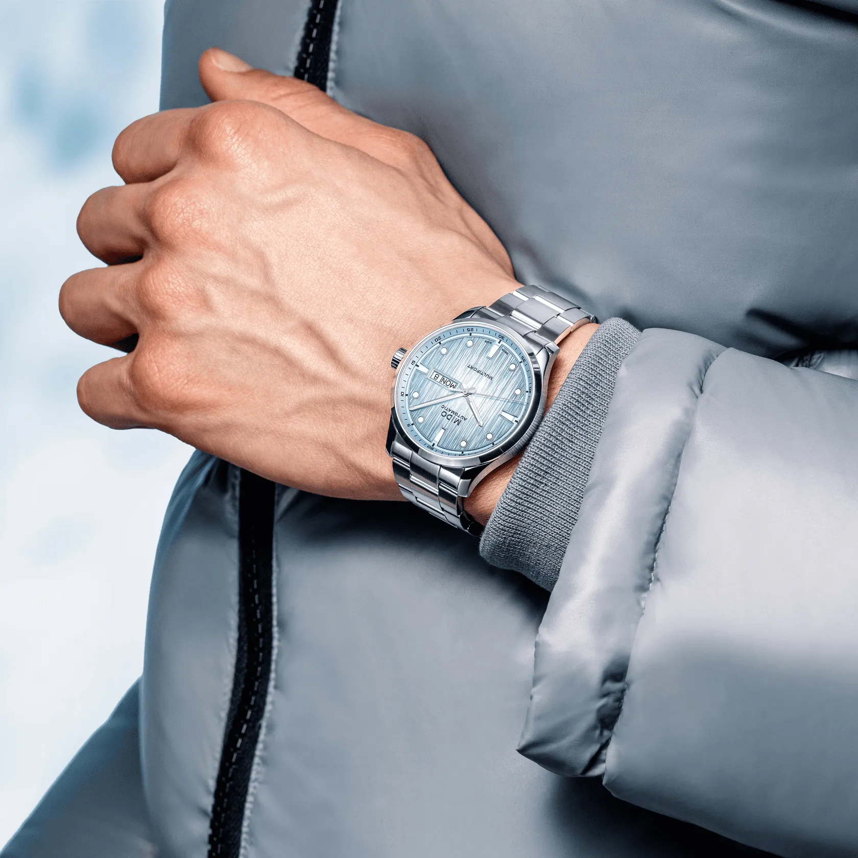 Multifort M Freeze Light Blue 42mm Stainless Steel Men's Watch M0384301104100