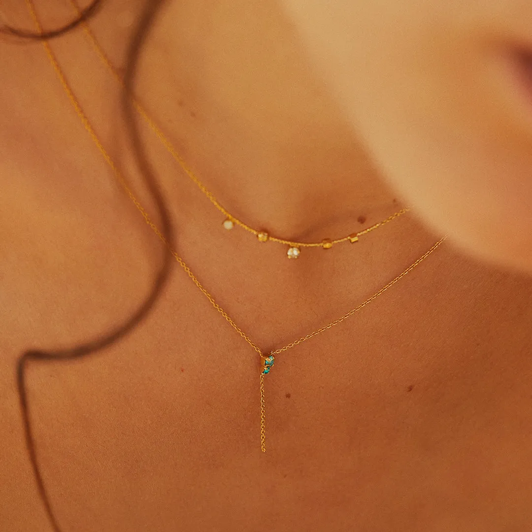 necklace Amants : chrysolite/pacific opal