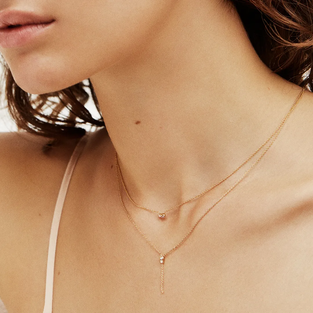 necklace Amants : cristal  and white opal