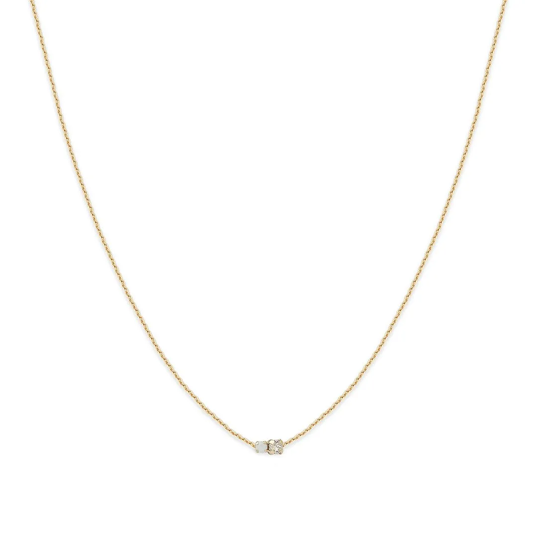 necklace Amants : cristal  and white opal