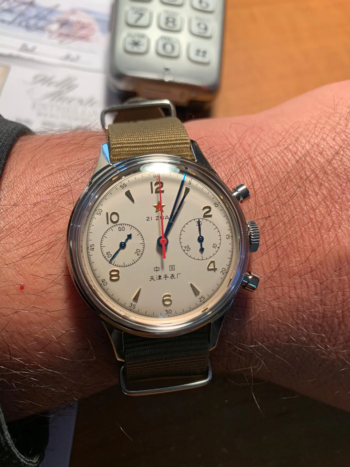 New 40mm Sea-Gull "1963" Official Original Genuine Air Force pilot Manual Wind Chronograph Mechanical watch. Calibre:ST1901. Model: 819.87.1963