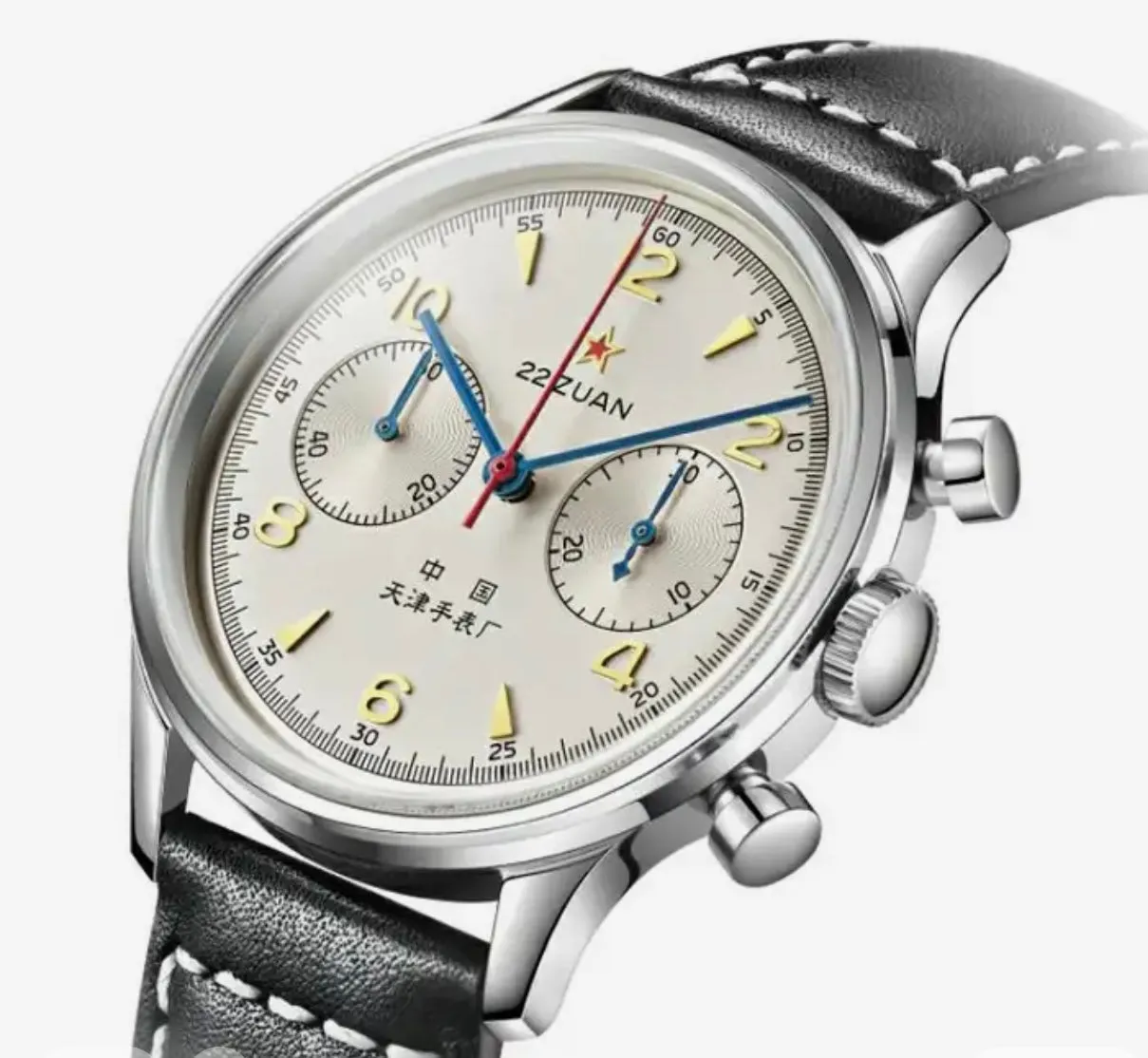 New 40mm Sea-Gull "1963" Official Original Genuine Air Force pilot Manual Wind Chronograph Mechanical watch. Calibre:ST1901. Model: 819.87.1963